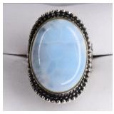Sterling Silver Blue Jade Ring