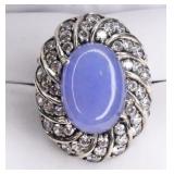 Sterling Silver Purple Jade Ring