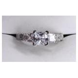 Sterling Silver White Sapphire Ring