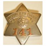 Obsolete Brookfield ILL. Police Pie Plate Badge