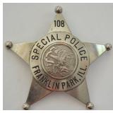 Obsolete Franklin Park Special Police Badge