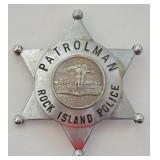 Obsolete Rock Island Police Patrolman Badge