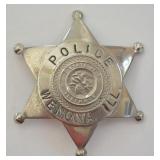 Obsolete Wenona Illinois Police Badge
