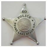Obsolete Round Lake Beach Police Badge