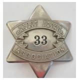 Obsolete Stock Yards Patrol Pie Plate Badge