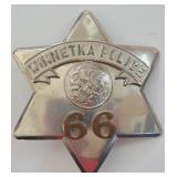 Obsolete Winnetka Police Pie Plate Badge