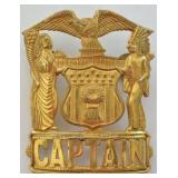Obsolete Illinois Police Captain Cap Badge