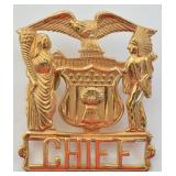 Obsolete Illinois Police Chief Cap Badge