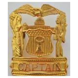 Obsolete Illinois Police Captain Cap Badge