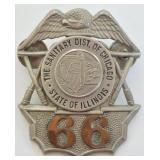 Sanitary District Of Chicago Police Cap Badge #66
