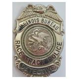 Obsolete ILL. Race Track Police Detective Badge