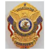 Obsolete ILL Secretary Of State Corporal Badge