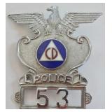 Obsolete Civil Defense Police Cap Badge