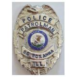 Obsolete South Roxanna ILL. Patrolman Badge