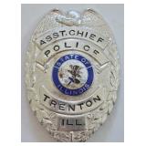 Obsolete Trenton Illinois Assistant Chief Badge