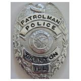 Obsolete Trenton Illinois Patrolman Badge