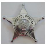 Obsolete Round Lake Beach ILL Policewoman Badge