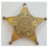 Obsolete Illinois Bureau Race Track Police Badge