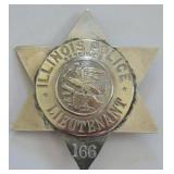 Obsolete Illinois Police Reserves Lieutenant Badge