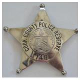 Obsolete Cook Co. Illinois Police Reserve Badge
