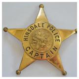 Obsolete Hinsdale Illinois Police Captain Badge