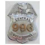 Obsolete Central Watch Service Badge #996