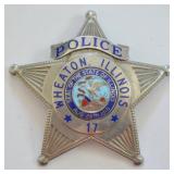 Obsolete Wheaton Illinois Police Badge #17