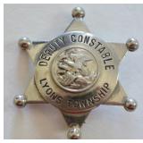 Obsolete Lyons Township Deputy Constable Badge