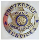 Obsolete California Cook Private Security Badge
