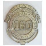 Obsolete W.J. McRoberts Detective Agency Badge