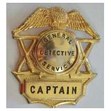 Obsolete General Detective Service Captain Badge