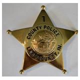Obsolete Lake County Indiana County Police Badge