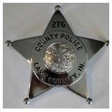 Obsolete Lake County Indiana County Police Badge