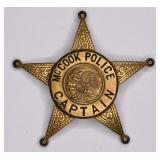 Obsolete McCook Illinois Police Captain Badge