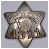 Obsolete Chicago Police Pie Plate Badge #4321