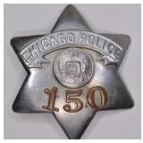 Obsolete Chicago Police Pie Plate Badge #150