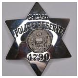 Obsolete Chicago Police Reserve Pie Plate Badge