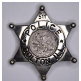 Obsolete Dolton Illinois Police Badge #511