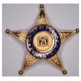 Obsolete Evanston Illinois Chief Of Police Badge