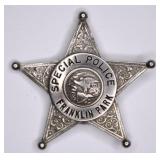 Obsolete Franklin Park Ill. Special Police Badge