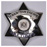 Obsolete Evanston Illinois Police Retired Badge