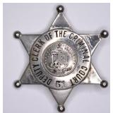 Chicago Deputy Clerk Of Criminal Court Badge #51