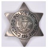 Obsolete Chicago Police Patrol Sergeant Badge