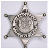Obsolete Chicago Police Detective Sergeant Badge