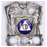 Obsolete Chicago Police Civil Defense Cap Badge