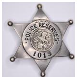 Obsolete Illinois Police Reserves Badge #1013