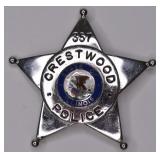 Obsolete Crestwood Illinois Police Badge #357