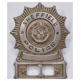 Obsolete Sheffield Illinois Police Cap Badge #1