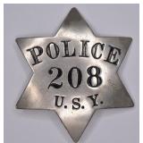 Obsolete Union Stock Yard Police Pie Plate Badge