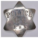 Obsolete Union Stock Yard Police Pie Plate Badge